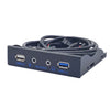 USB 2.0 de 3,5 pulgadas + USB 3.0 + Puerto de AUDIO HD Panel frontal de la unidad de disquete de la caja de la PC de escritorio (Negro)