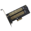 M.2 NVME NGFF SSD a PCIE SATA Tarjeta de expansión de conversión de disco dual compatible con cableado MKEY BKEY (negro)