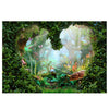 Fondo de fotografía de bosque de fantasía de 150x210 cm, tela de dibujos animados para niños, decoración de fiesta, telón de fondo (6359)