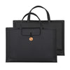 Bolso de PU impermeable para portátil con botón elástico de 15,4/16 pulgadas (negro)