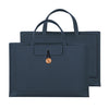 Bolso de PU impermeable para portátil con botón elástico de 15,4/16 pulgadas (azul marino)