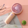 Ventilador eléctrico pequeño de escritorio portátil con carga USB de mano (rosa)