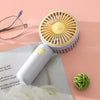 Ventilador eléctrico pequeño de escritorio portátil con carga USB de mano (gris)