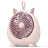 Ventilador eléctrico portátil de escritorio con orejas de animales para dormitorio, estilo: versión de carga rosa