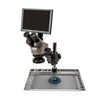 BAKU BA-011 microscopio electrónico binomial evaluación de joyas reparación de teléfonos móviles con plataforma de reparación de parches PCB (enchufe de la UE 220V)