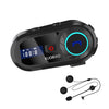 KUQIBAO Casco de motocicleta Auriculares Bluetooth impermeables con pantalla (micrófono duro)