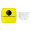 Mini impresora térmica Bluetooth de pregunta incorrecta para estudiantes con 5 rollos de papel blanco (amarillo)