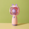 Ventilador pequeño de mano para niños de dibujos animados (rosa)