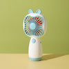 Ventilador pequeño de mano para niños de dibujos animados (blanco)