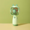 Ventilador pequeño de mano para niños de dibujos animados (verde)