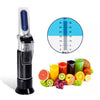 RF001BX Con caja de plástico Refractómetro de mano Medidor de azúcar de frutas Brix Tester 0-32 Rango de medición