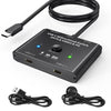 KC-C201 8K30 Tipo-C / USB-C Conmutador bidireccional Divisor HD de 10 Gbps