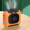 Ventilador de iluminación montado en la cintura para exteriores con función de alimentación Soporte multifuncional Ventilador de cuello colgante (naranja)