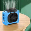Ventilador de iluminación montado en la cintura para exteriores con función de alimentación Soporte multifuncional Ventilador de cuello colgante (Azul)