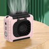 Ventilador de iluminación montado en la cintura para exteriores con función de alimentación Soporte multifuncional Ventilador de cuello colgante (Rosa)