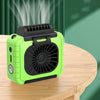 Ventilador de iluminación montado en la cintura para exteriores con función de alimentación Soporte multifuncional Ventilador de cuello colgante (Verde hierba)