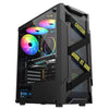 Caja de computadora ATX transparente lateral de acrílico con posición de 6 ventiladores e interfaz USB 3.0, color: negro
