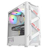 Caja de computadora ATX transparente lateral de acrílico con posición de 6 ventiladores e interfaz USB 3.0, color: blanco