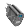 65W GAN PD + QC3.0 Cargador rápido Teléfono Computadora portátil Cabezal de carga universal, Enchufe: Enchufe de la UE Negro