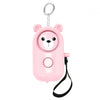 Productos de autodefensa para exteriores con anillo de tracción de alarma personal LED de 130dB, especificación: Estilo de oso (rosa)