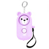 Productos de autodefensa para exteriores con anillo de tracción de alarma personal LED de 130dB, especificación: Estilo de oso (púrpura)