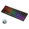 Teclado mecánico con cable para juegos personalizado de 100 teclas, tecla transparente, eje verde (negro)