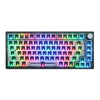Kit de teclado mecánico personalizado de conexión en caliente RGB inalámbrico de 3 modos Bluetooth de 82 teclas (negro transparente)