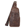 HUMERPAUL Bolso bandolera de cuero para hombre (café)