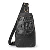 HUMERPAUL Bolso bandolera de cuero para hombre (Negro)