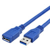 Cable de extensión USB para teclado y mouse de computadora USB 3.0 macho a hembra, longitud: 3 m (azul)