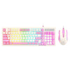 K-Snake Teclado para deportes electrónicos con cable Ratón Sensación mecánica Teclado para computadora portátil de escritorio de 98 teclas, Estilo: Teclado + Ratón (Rosa)