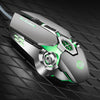 Ratón mecánico K-Snake Q7 Game con cable, 7 colores, iluminado, USB, 4000 DPI (gris plateado)