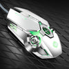 Ratón mecánico K-Snake Q7 Game con cable, 7 colores, iluminado, USB, 4000 DPI (blanco)