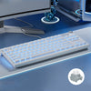 Teclado luminoso mecánico LANGTU LT84, 款式: eje gris plateado monomodo con cable (blanco)