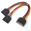 Cable de conversión de energía de disco duro SATA de 0,2 m 15P a doble 15P uno a dos
