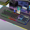 K-Snake Kit de mouse con teclado con sensación mecánica Cable USB 104 teclas Teclado de computadora, Estilo: Teclado único (Negro)