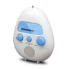 Radio FM portátil impermeable con cuerda para colgar en el baño (blanca)
