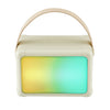 Altavoz Bluetooth con efecto de iluminación RGB portátil Mini audio de karaoke para el hogar, Estilo: Altavoz (Beige)