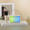 Altavoz Bluetooth con efecto de iluminación RGB portátil Mini audio de karaoke para el hogar, Estilo: Micrófono único + Altavoz (Beige)