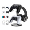 Soporte de exhibición para controlador de juegos de acrílico, colgador para auriculares (parte inferior redonda negra)