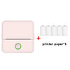 Impresora de tareas para estudiantes X6, 200DPI, Bluetooth, impresora de bolsillo sin tinta, papel de impresión rosa x5