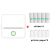 X6 200DPI Impresora de tareas para estudiantes Impresora de bolsillo sin tinta Bluetooth Blanco 5 papeles de impresora + 5 pegatinas