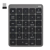 Teclado silencioso digital inalámbrico portátil de 28 teclas Teclado de contraseña digital externo para computadora (gris)