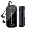SH-05 Mini prueba de escucha Radio especial de dos bandas FM/AM tipo pin con clip trasero (negro)