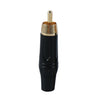 Conector de audio/vídeo macho RCA soldado de cobre puro ensamblado con conector AV Lotus (negro)