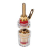 Bloque de terminales transparente extendido mediano Poste de unión de amplificador de audio con conector banana de 4 mm (rojo)