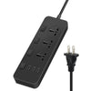 T14 2m 2500W 3 enchufes + 3 puertos USB Enchufe multifuncional con interruptor, especificación: enchufe de EE. UU. (negro)