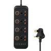A05 2m 3000W 4 enchufes + 6 puertos USB Enchufe ignífugo multifuncional con interruptor (enchufe del Reino Unido)