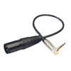 Cable de audio estéreo TRS macho a XLR macho de 3 pines de 0,3 m, 90 grados, 3,5 mm (negro)