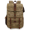 Bolsa para cámara digital SLR de gran capacidad Mochila para computadora portátil Bolsa de almacenamiento de lona (Caqui)
